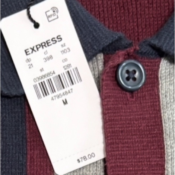 Express Men's Sweater Size M Button-Up  New With Tags SKU 2 - Picture 4 of 11